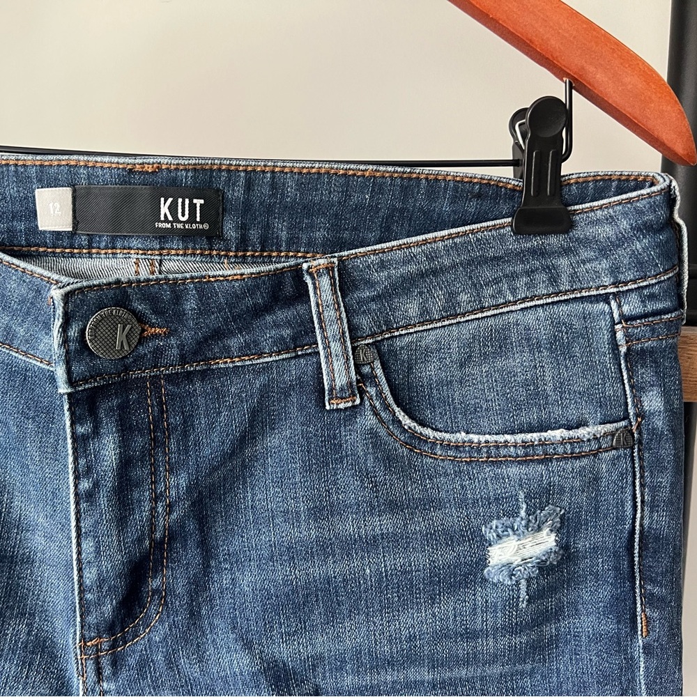 Kut from the Kloth Mid-Rise Straight-Leg Jeans size 12 - Picture 5 of 5